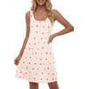 image:imageLYANER Womens Sleeveless Nightgown Sexy Soft Scoop Neck Sleepwear Loose Tank NightshirtChampagne Print