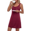 image:imageLYANER Womens Sleeveless Nightgown Sexy Soft Scoop Neck Sleepwear Loose Tank NightshirtDark Red