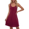 image:imageLYANER Womens Sleeveless Nightgown Sexy Soft Scoop Neck Sleepwear Loose Tank NightshirtDark Red