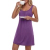 image:imageLYANER Womens Sleeveless Nightgown Sexy Soft Scoop Neck Sleepwear Loose Tank NightshirtDeep Purple