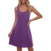 image:imageLYANER Womens Sleeveless Nightgown Sexy Soft Scoop Neck Sleepwear Loose Tank NightshirtDeep Purple