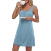 image:imageLYANER Womens Sleeveless Nightgown Sexy Soft Scoop Neck Sleepwear Loose Tank NightshirtDusty Blue