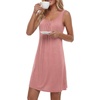 image:imageLYANER Womens Sleeveless Nightgown Sexy Soft Scoop Neck Sleepwear Loose Tank NightshirtDusty Pink