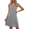 image:imageLYANER Womens Sleeveless Nightgown Sexy Soft Scoop Neck Sleepwear Loose Tank NightshirtLight Gray