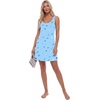 image:imageLYANER Womens Sleeveless Nightgown Sexy Soft Scoop Neck Sleepwear Loose Tank NightshirtSky Blue Print