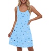 image:imageLYANER Womens Sleeveless Nightgown Sexy Soft Scoop Neck Sleepwear Loose Tank NightshirtSky Blue Print