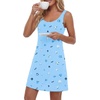 image:imageLYANER Womens Sleeveless Nightgown Sexy Soft Scoop Neck Sleepwear Loose Tank NightshirtSky Blue Print