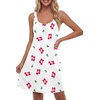 image:imageLYANER Womens Sleeveless Nightgown Sexy Soft Scoop Neck Sleepwear Loose Tank NightshirtWhite Print