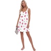 image:imageLYANER Womens Sleeveless Nightgown Sexy Soft Scoop Neck Sleepwear Loose Tank NightshirtWhite Print