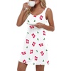 image:imageLYANER Womens Sleeveless Nightgown Sexy Soft Scoop Neck Sleepwear Loose Tank NightshirtWhite Print