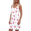 image:imageLYANER Womens Sleeveless Nightgown Sexy Soft Scoop Neck Sleepwear Loose Tank NightshirtWhite Print