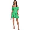 image:imageLYANER Womens Square Neck Ruffle Mini Dress Off The Shoulder Short Sleeve A Line Flowy Graduation DressesGrass Green