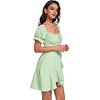 image:imageLYANER Womens Square Neck Ruffle Mini Dress Off The Shoulder Short Sleeve A Line Flowy Graduation DressesLight Green