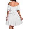 image:imageLYANER Womens Square Neck Ruffle Mini Dress Off The Shoulder Short Sleeve A Line Flowy Graduation DressesPure White