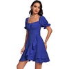 image:imageLYANER Womens Square Neck Ruffle Mini Dress Off The Shoulder Short Sleeve A Line Flowy Graduation DressesRoyal Blue