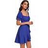image:imageLYANER Womens Square Neck Ruffle Mini Dress Off The Shoulder Short Sleeve A Line Flowy Graduation DressesRoyal Blue