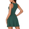 image:imageLYANER Womens Tank Sleeveless Flared Hem Swing A Line Cocktail Party Mini Short DressDark Green