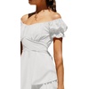 image:imageLYANER Womens Tie Back Off Shoulder Wrap Layer Ruffle A Line Short Sleeve Casual Mini DressWhite
