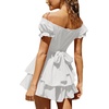 image:imageLYANER Womens Tie Back Off Shoulder Wrap Layer Ruffle A Line Short Sleeve Casual Mini DressWhite