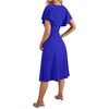 image:imageLYANER Womens Warp V Neck Ruffle Short Sleeve A Line Swing Flared Cocktail Party Midi DressDark Royal Blue