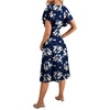 image:imageLYANER Womens Warp V Neck Ruffle Short Sleeve A Line Swing Flared Cocktail Party Midi DressFloral Navy Blue