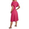image:imageLYANER Womens Warp V Neck Ruffle Short Sleeve A Line Swing Flared Cocktail Party Midi DressRose