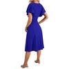image:imageLYANER Womens Warp V Neck Ruffle Short Sleeve A Line Swing Flared Cocktail Party Midi DressRoyal Blue