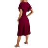 image:imageLYANER Womens Warp V Neck Ruffle Short Sleeve A Line Swing Flared Cocktail Party Midi DressWine Red