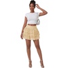 image:imageLYANER Womens Y2K Lace Mini Skirt with Shorts Layered Floral Lace Ruffle High Waist A Line SkortBeige