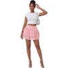 image:imageLYANER Womens Y2K Lace Mini Skirt with Shorts Layered Floral Lace Ruffle High Waist A Line SkortLight Pink