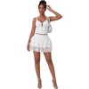 image:imageLYANER Womens Y2K Lace Mini Skirt with Shorts Layered Floral Lace Ruffle High Waist A Line SkortWhite