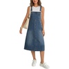 image:imageLYANER Womens Button Sleeveless Vintage Long Denim Bib Overall Jumper Dress with PocketBlue