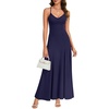image:imageLYANER Womens Casual Summer Dress V Neck Ruffle Spaghetti Strap A Line Elegant Maxi SundressesDark Blue