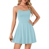 image:imageLYANER Womens Adjustable Spaghetti Straps Mini Dress Backless A Line Flowy Fit and Flare Cami Slip Short DressesLight Blue