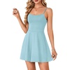 image:imageLYANER Womens Adjustable Spaghetti Straps Mini Dress Backless A Line Flowy Fit and Flare Cami Slip Short DressesLight Blue