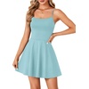 image:imageLYANER Womens Adjustable Spaghetti Straps Mini Dress Backless A Line Flowy Fit and Flare Cami Slip Short DressesLight Blue