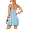 image:imageLYANER Womens Adjustable Spaghetti Straps Mini Dress Backless A Line Flowy Fit and Flare Cami Slip Short DressesLight Blue