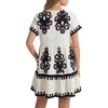 image:imageLYANER Womens Boho V Neck Short Sleeve Tiered Flowy A Line Beach Vacation Mini DressBeige