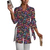 image:imageLYANER Womens Button Down Shirt Dress Collared Long Sleeve Sexy Tops Slit Hem Long ShirtsBlack Print