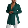 image:imageLYANER Womens Button Down Shirt Dress Collared Long Sleeve Sexy Tops Slit Hem Long ShirtsDark Green