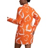 image:imageLYANER Womens Button Down Shirt Dress Collared Long Sleeve Sexy Tops Slit Hem Long ShirtsHeart Print Orange
