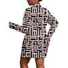 image:imageLYANER Womens Button Down Shirt Dress Collared Long Sleeve Sexy Tops Slit Hem Long ShirtsKhaki Print