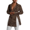 image:imageLYANER Womens Button Down Shirt Dress Collared Long Sleeve Sexy Tops Slit Hem Long ShirtsLeopard Print
