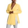 image:imageLYANER Womens Button Down Shirt Dress Collared Long Sleeve Sexy Tops Slit Hem Long ShirtsLight Yellow