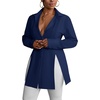 image:imageLYANER Womens Button Down Shirt Dress Collared Long Sleeve Sexy Tops Slit Hem Long ShirtsNavy Blue
