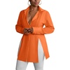 image:imageLYANER Womens Button Down Shirt Dress Collared Long Sleeve Sexy Tops Slit Hem Long ShirtsOrange
