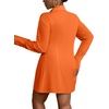 image:imageLYANER Womens Button Down Shirt Dress Collared Long Sleeve Sexy Tops Slit Hem Long ShirtsOrange