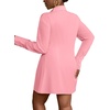 image:imageLYANER Womens Button Down Shirt Dress Collared Long Sleeve Sexy Tops Slit Hem Long ShirtsPink