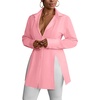 image:imageLYANER Womens Button Down Shirt Dress Collared Long Sleeve Sexy Tops Slit Hem Long ShirtsPink