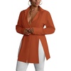 image:imageLYANER Womens Button Down Shirt Dress Collared Long Sleeve Sexy Tops Slit Hem Long ShirtsRust Red